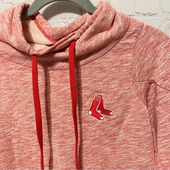 Boston Red Sox Sweater Womens Small Sm Antigua Pullover Hoodie Red 100% Cotton - Picture 2 of 10